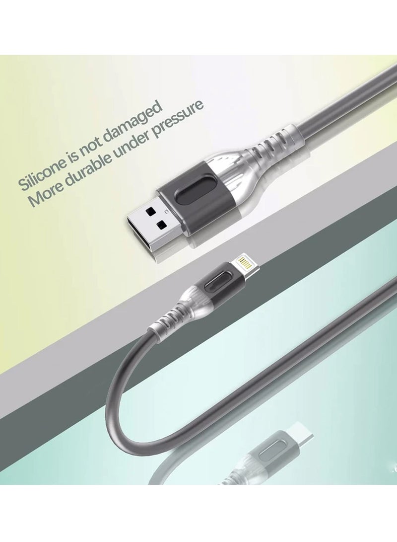 Chappeline CA13 Original Quality Data Cable Crystal Silicone Material For Lightning - Black - Image 2